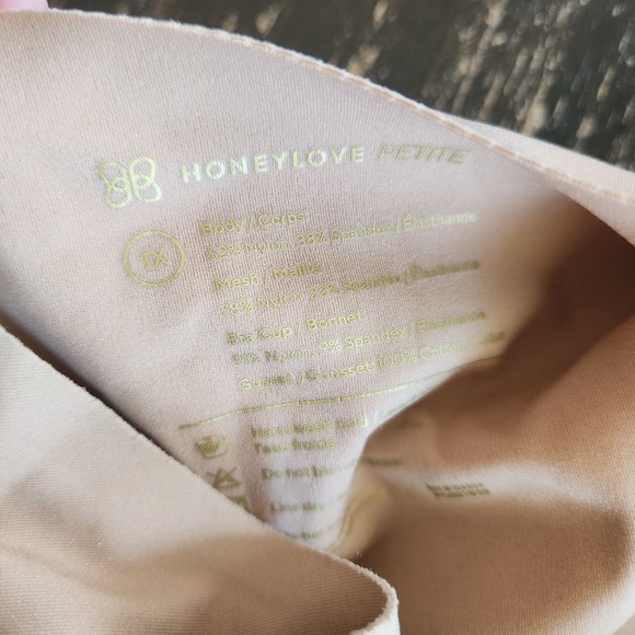 Honeylove LiftWear Cami Bodysuit Sand Size 1X Padded Adjustable Sculpt Smooth - Picture 10 of 11